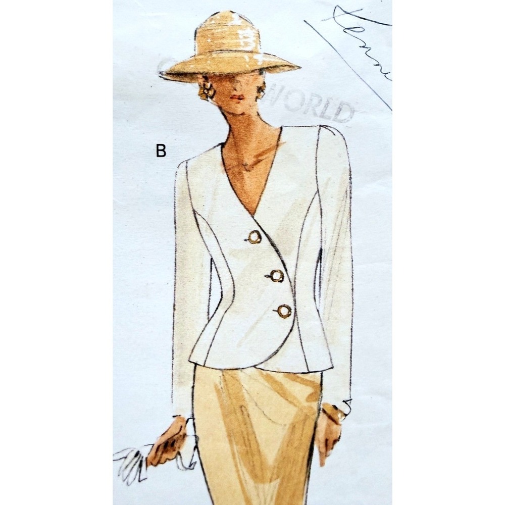 Vogue Designer Albert Nipon Sew Pattern Gorgeous Jacket (Top) Skirt (18-22) UCFF